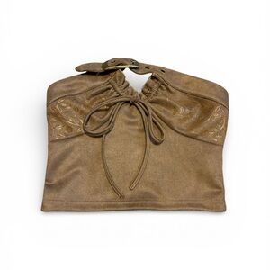 Y2K Brown Buckle Bandeau Top
Strapless Cropped Tube Top small